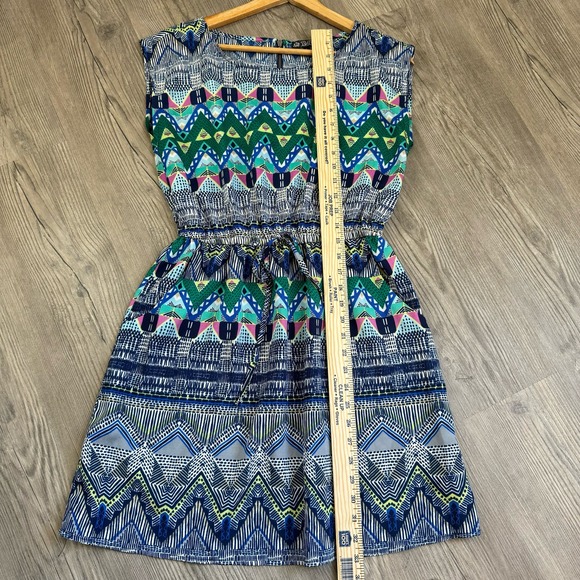 Bebop Multicolor Dress Women’s Large Pockets Tribal Comfort Wrinkle Free - Picture 8 of 12